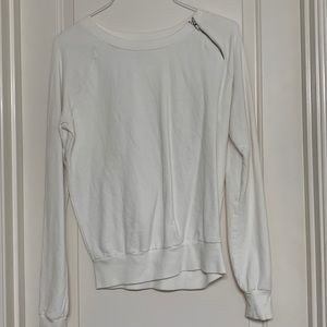 Fun zipper sweatshirt material top